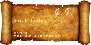 Geist Izolda névjegykártya